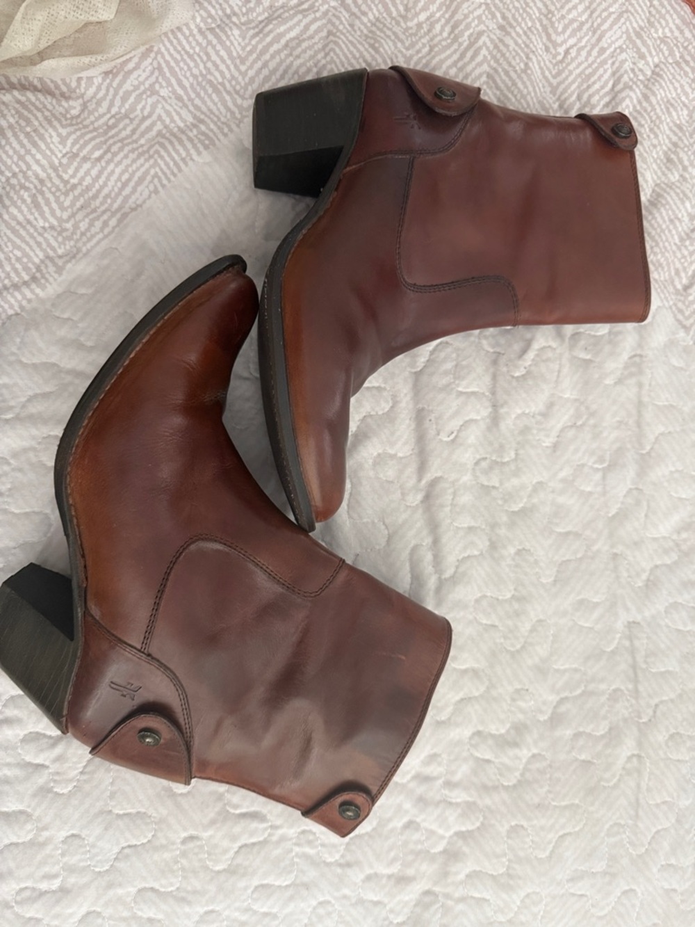 Frye Brown Leather Ankle Booties